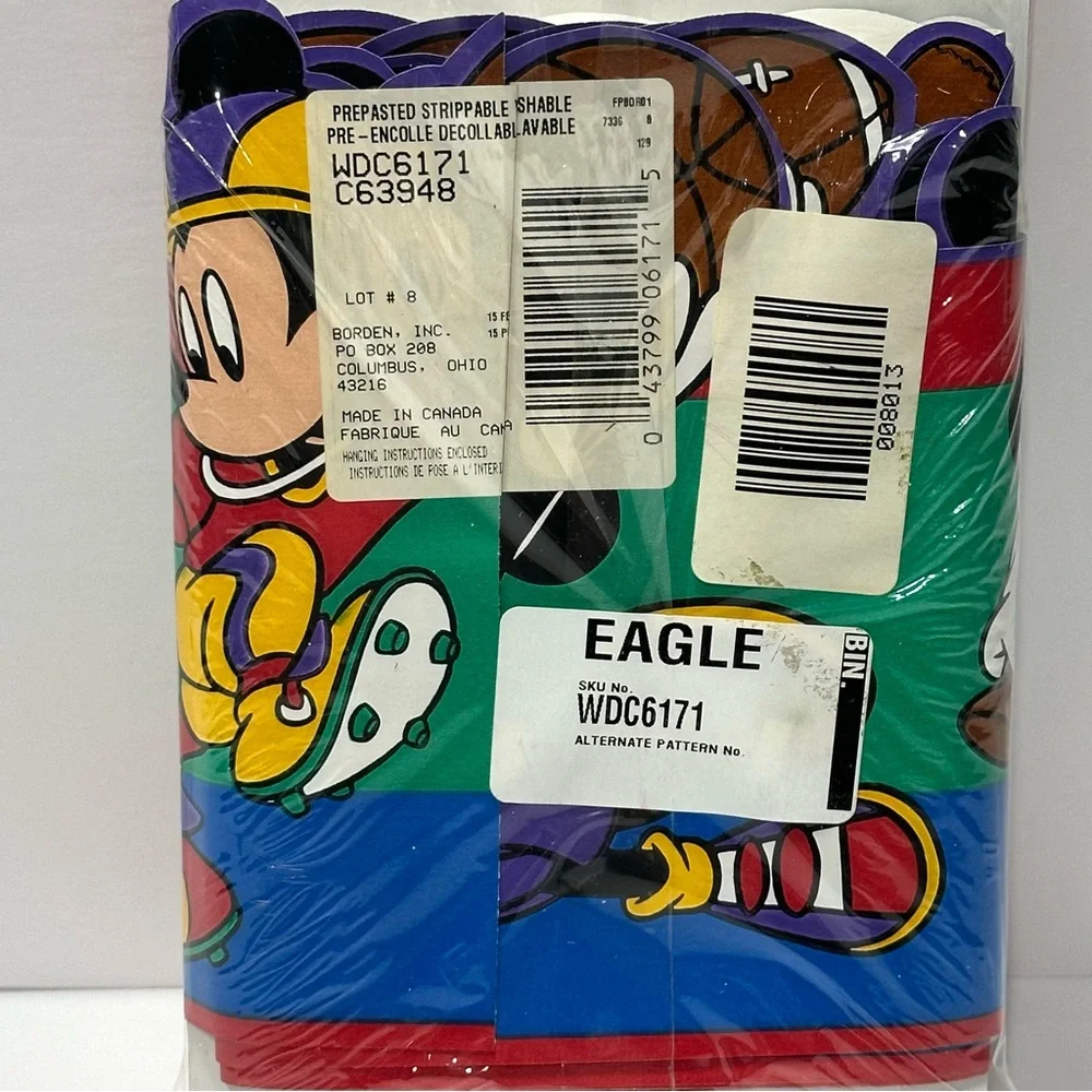 Mickey’s Stuff For Kids Pre Cut Border Wall Covering Borden Sports Theme New